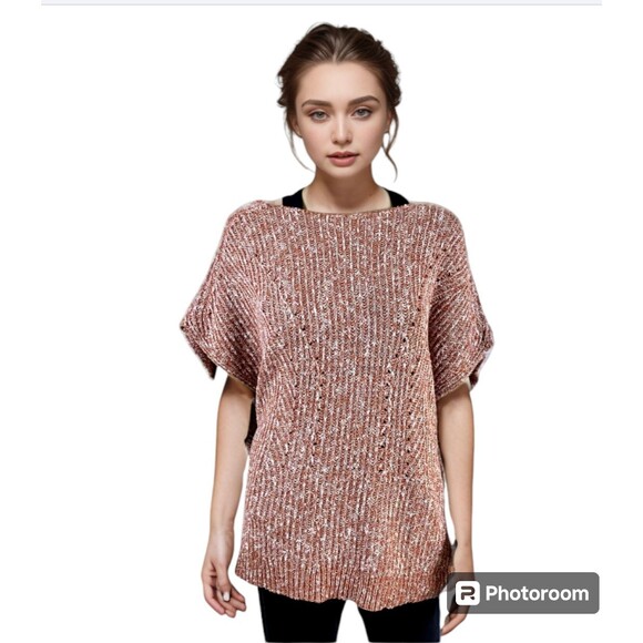 Pilcro Anthropologie Sweater Sz S Knit Ribbed Terracotta Langenlook - Picture 1 of 10